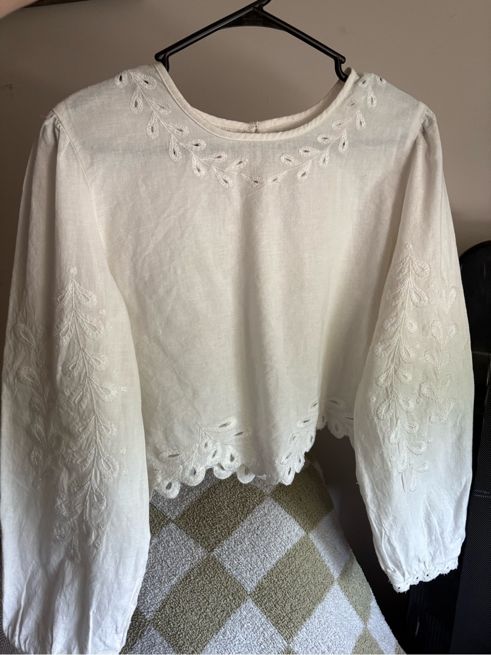 NWOT - Z Supply White Embroidered Linen Top